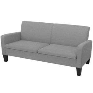 3-personers sofa 180 x 65 x 76 cm lysegrå