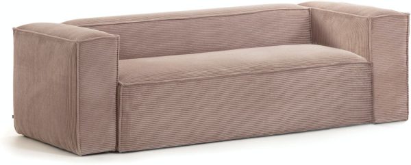 Blok, 3-personers sofa, Fjøjl by LaForma (H: 69 cm. x B: 240 cm. x L: 100 cm., Lyserød)
