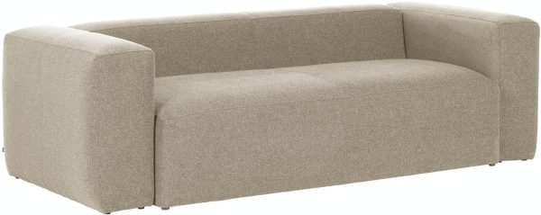 Blok, 3-personers sofa, Stof by Kave Home (H: 69 cm. B: 210 cm. L: 100 cm., Beige)