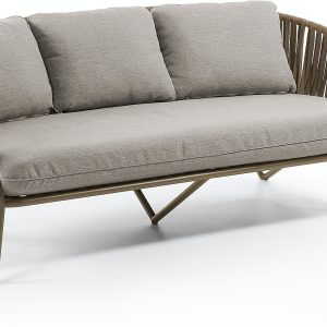 Branzie, Udendørs 3-personers sofa by LaForma (H: 77 cm. B: 180 cm. L: 90 cm., Brun/Grå)