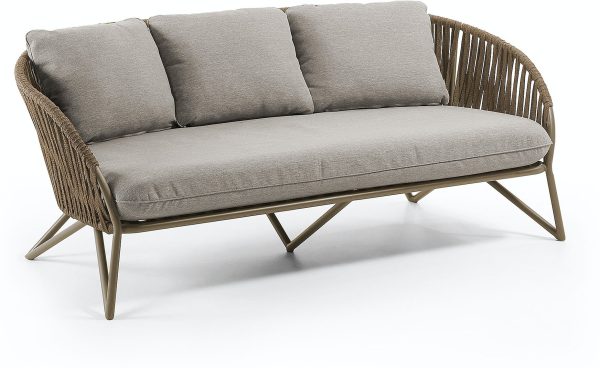 Branzie, Udendørs 3-personers sofa by LaForma (H: 77 cm. B: 180 cm. L: 90 cm., Brun/Grå)