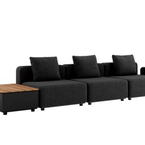 Cobana Lounge Sofa - 4 pers. m/Patio Storage Table inkl. puder - Black - SACKit