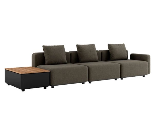 Cobana Lounge Sofa - 4 pers. m/Patio Storage Table inkl. puder - Brown - SACKit