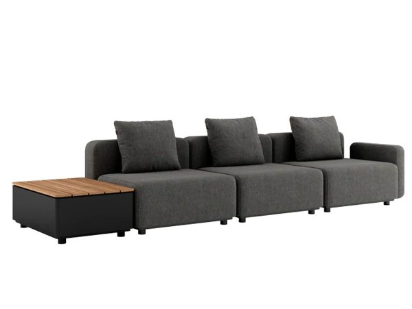 Cobana Lounge Sofa - 4 pers. m/Patio Storage Table inkl. puder - Grey - SACKit