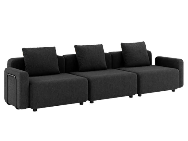 Cobana Lounge Sofa - 4 pers. m/arm. inkl. puder - Black - SACKit