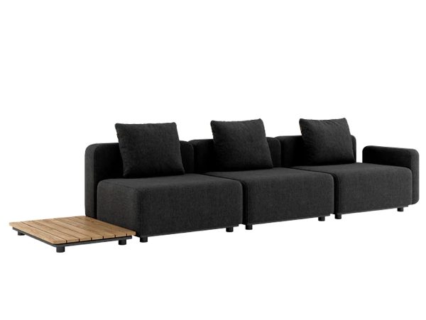 Cobana Lounge Sofa - 4 pers. m/sidebord inkl. puder - Black - SACKit