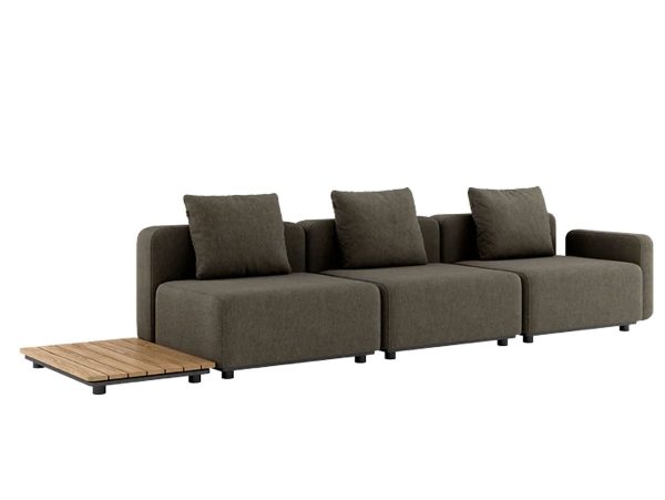 Cobana Lounge Sofa - 4 pers. m/sidebord inkl. puder - Brown - SACKit