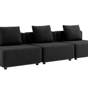 Cobana Lounge Sofa - 4 pers. u/arm. inkl. puder - Black - SACKit