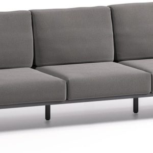 Comova, Udendørs 3-personers sofa, moderne, nordisk, metal by Laforma (H: 85 cm. x B: 225 cm. x L: 85 cm., Sort)