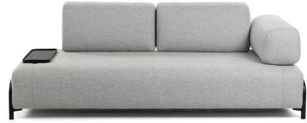 Compo, 3-personers sofa by Kave Home (Armlæn højre, Grå)