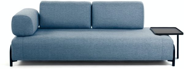 Compo, 3-personers sofa by Kave Home (Armlæn venstre, Blå)