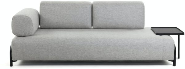 Compo, 3-personers sofa by Kave Home (Armlæn venstre, Lysegrå)