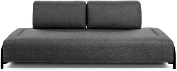 Compo, 3-personers sofa by Kave Home (Uden armlæn, Sort)