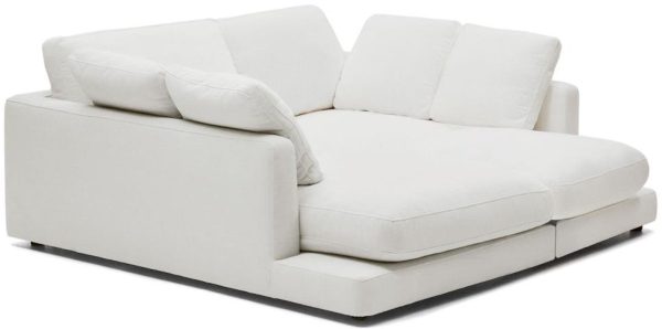 Gala, 3-personers sofa, rustik, stof by Laforma (H: 87 cm. x B: 210 cm. x L: 193 cm., Hvid)
