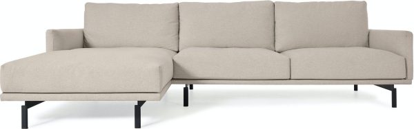 Galene, Venstre chaiselong, 3-personers sofa, moderne, nordisk, polstret by Kave Home (H: 94 cm. B: 254 cm. L: 166 cm., Beige)