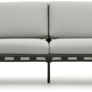 Joncols, Udendørs 3-personers sofa, moderne, nordisk, metal by Laforma (H: 72 cm. x B: 224 cm. x L: 80 cm., Grå)