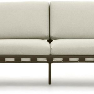 Joncols, Udendørs 3-personers sofa, moderne, nordisk, metal by Laforma (H: 72 cm. x B: 224 cm. x L: 80 cm., Grøn)