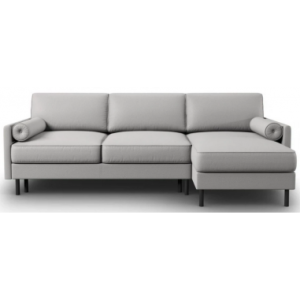 Scott Sovesofa med højrevendt chaiselong i polyester B212 x D142 cm - Sort/Lysegrå