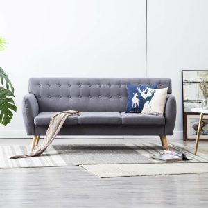 3-personers sofa 172x70x82 cm stofbetræk lysegrå