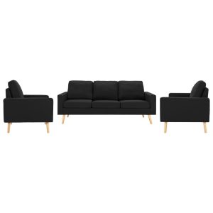 3 personers sofa stof sort