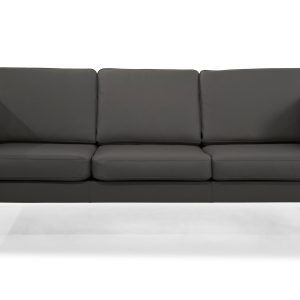 Oxford 3 Pers. Sofa, Sort Læder